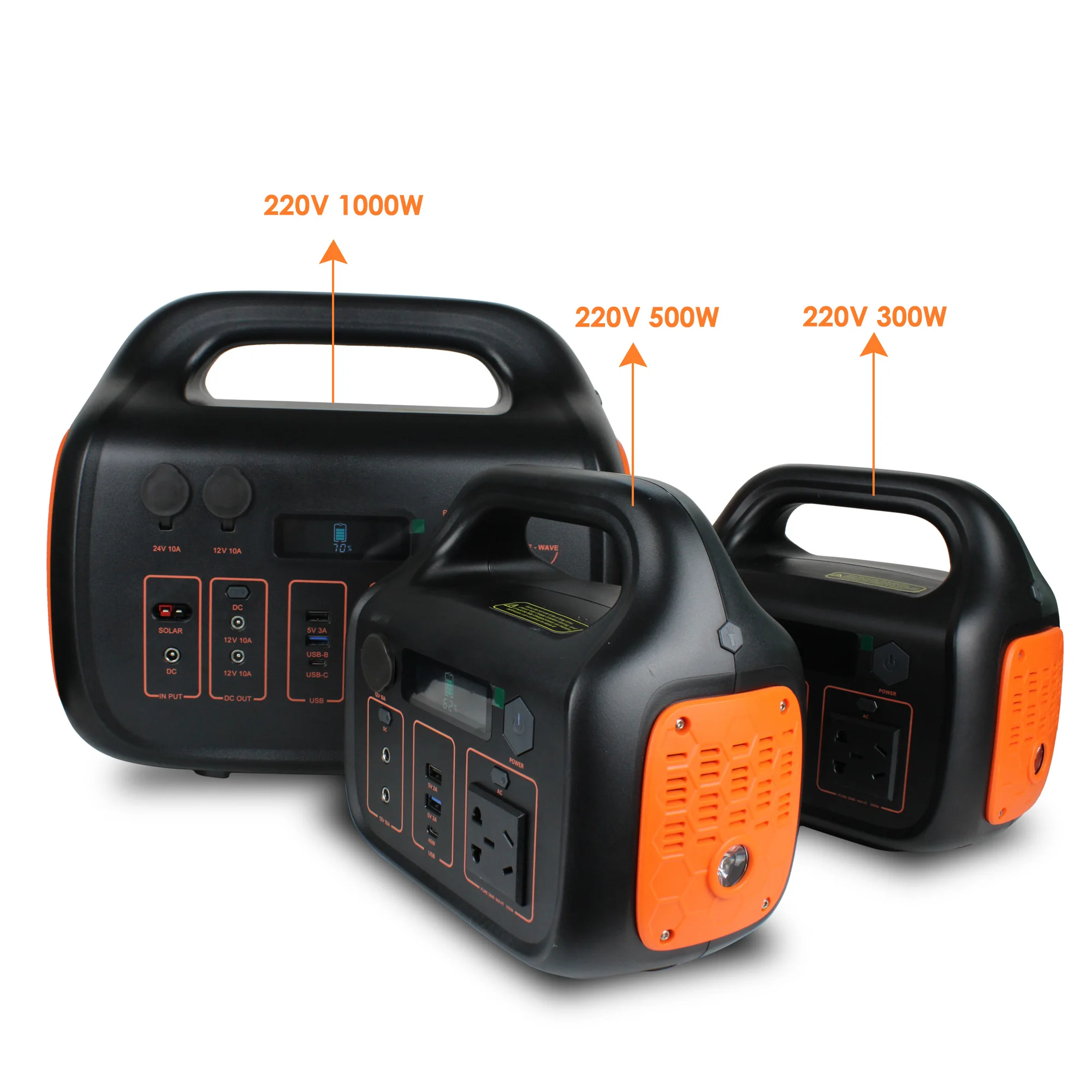 

300w 500w 1000w Rechargeable Portable Outdoor Camping Emergency Solar Power Station