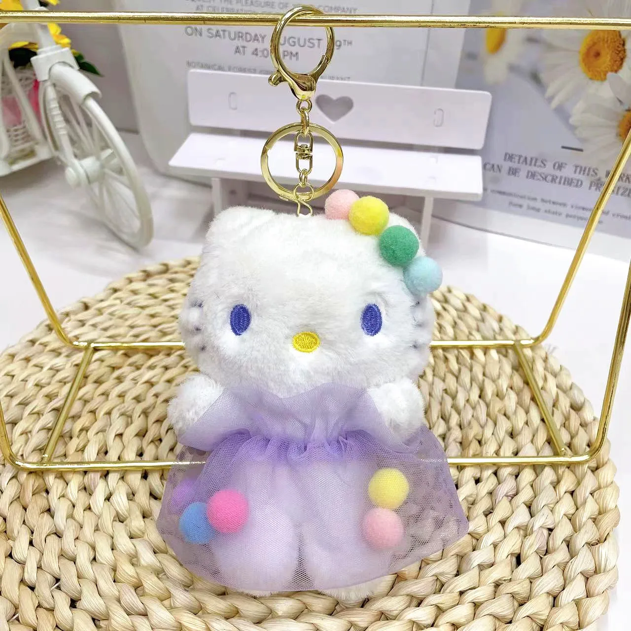 Новая симпатичная кружевная подвеска в виде кошки мягкая плюшевая кукла модный