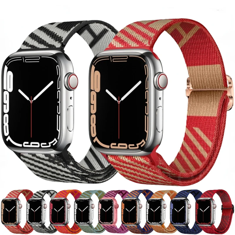

Nylon Loop Strap For Apple Watch Band Ultra 8 7 49mm 45mm 41mm Sports Bracelet Band iWatch series 6 5 4 3 SE 44mm 42mm 40mm 38mm