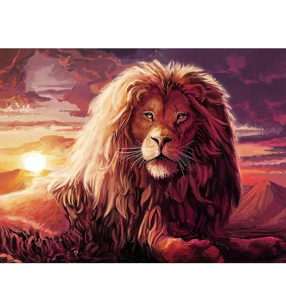 

Алмазная 5d картина «сделай сам» с изображением Льва, полноразмерная/круглая вышивка крестиком, мозаика для домашнего декора, Рождественска...