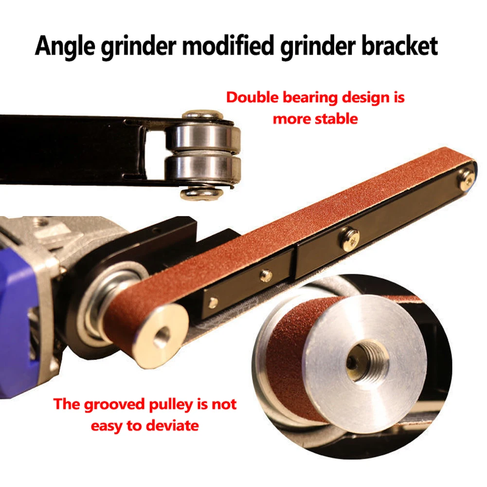 Angle Grinder Belt Sander Sanding Grinder Adapter Belt Grinding Machine Sander Polishing Power Tool for Model 100 Angle Grinding