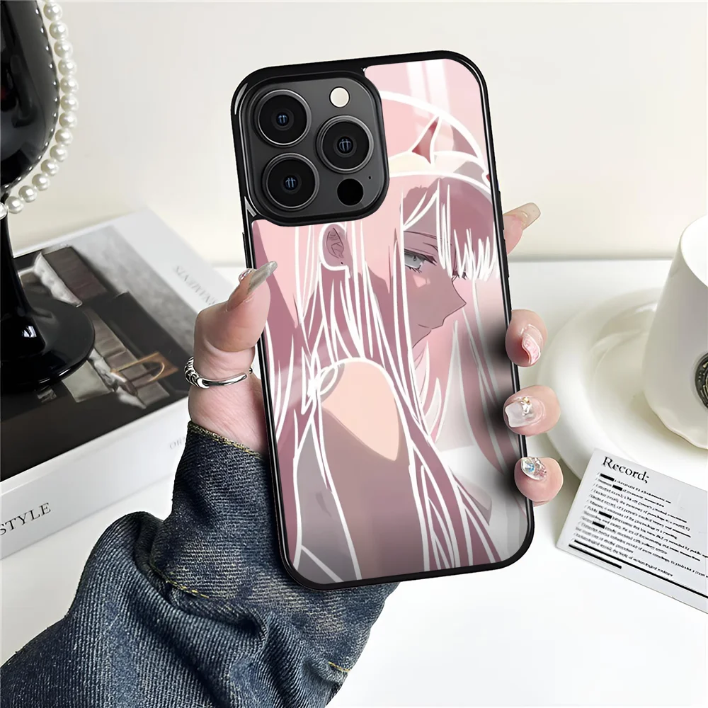 Чехол Z-Zero Two D-Darling in the Franxx для iPhone 16 15 14 13 12 11 Pro Xs Max Mini Plus противоскользящий