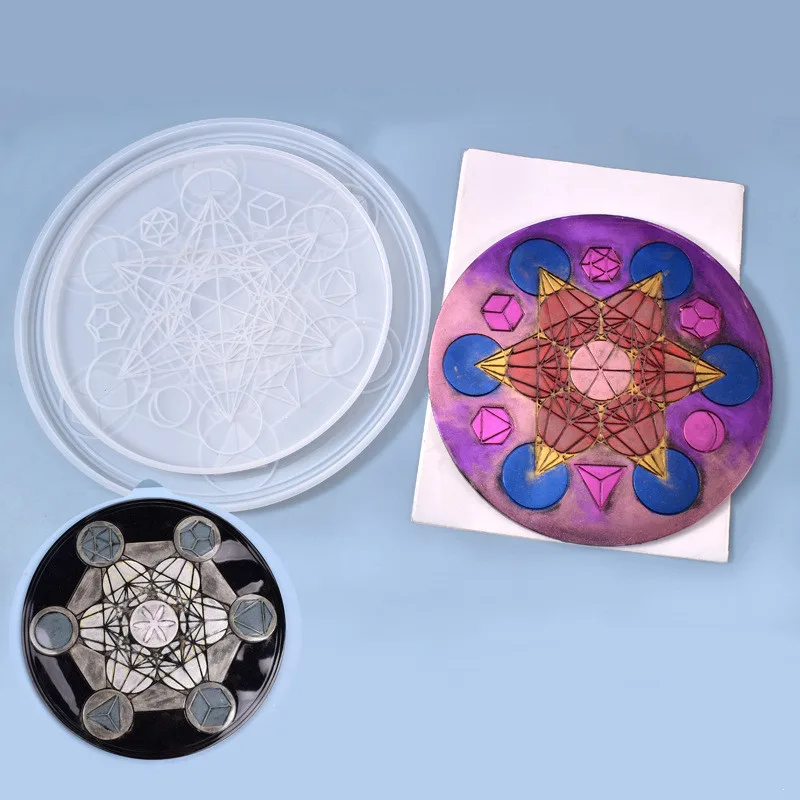 

Large Magic Circle Transparent Silicone Mould DIY Handmade Crafts Dried Flower Resin Decorative Coaster jewelry plate for Epoxy
