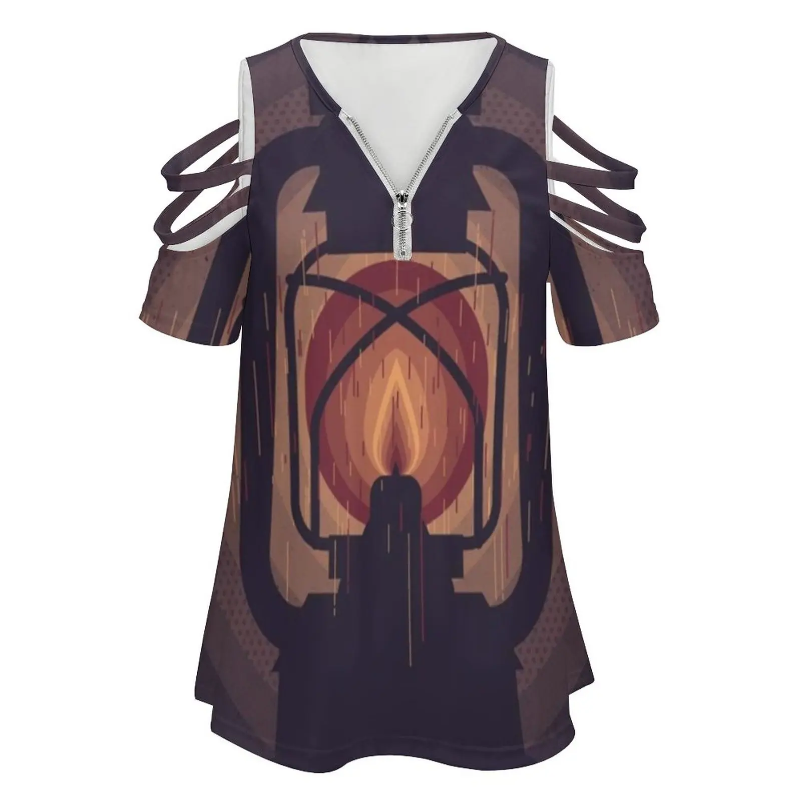 Женская футболка на молнии с принтом масляной лампы сексуальные винтажные