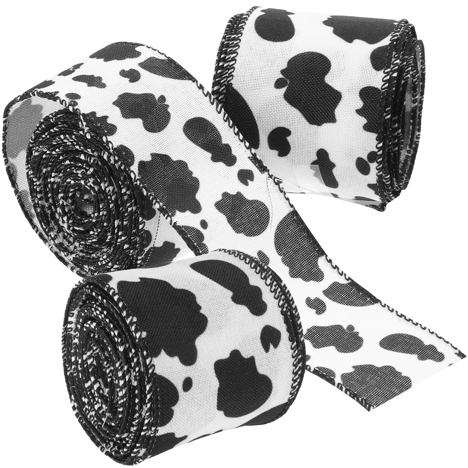 

3 Rolls Cow Pattern Ribbons Cow Grosgrain Ribbons Cow Animal Print Ribbons