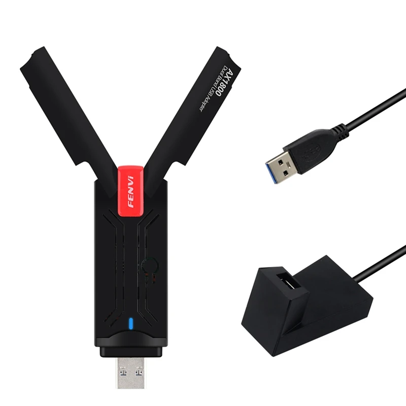 

Fenvi Wifi 6 USB Adapter 1800Mbps 2.4G/5Ghz Dual Band Wireless Wi-Fi Dongle Network Card Wifi Adapter For Windows 11