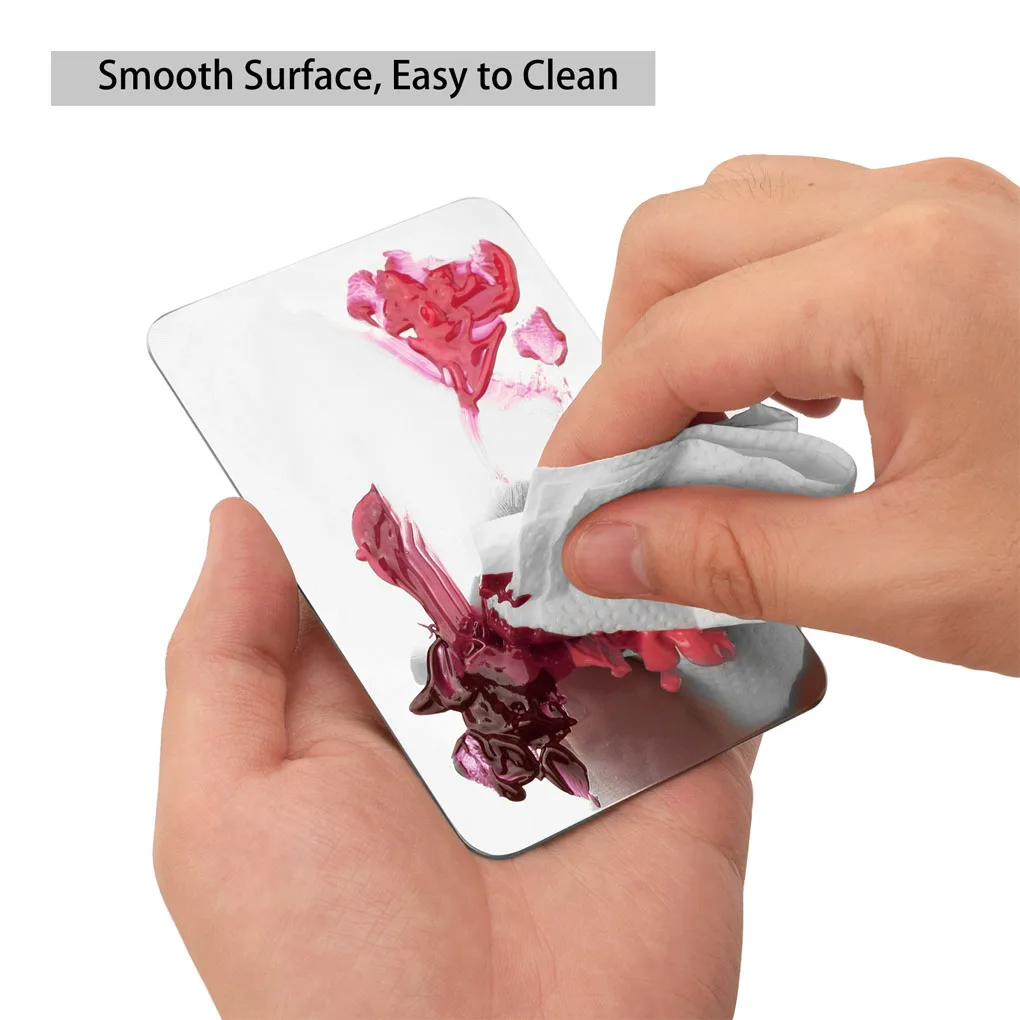 

Makeup Palette Upgrad Stainless Steel Women Mixing Tray with Spatula Long Metal Stamping Tools Nail-Art Professionals