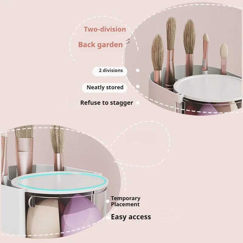 Органайзер для кистей макияжа прозрачный акриловый хранения косметики с ящиками