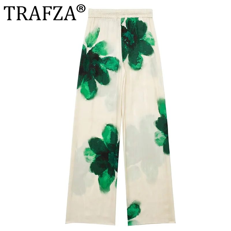 Женский костюм с принтом TRAFZA однобортная Повседневная рубашка отложным