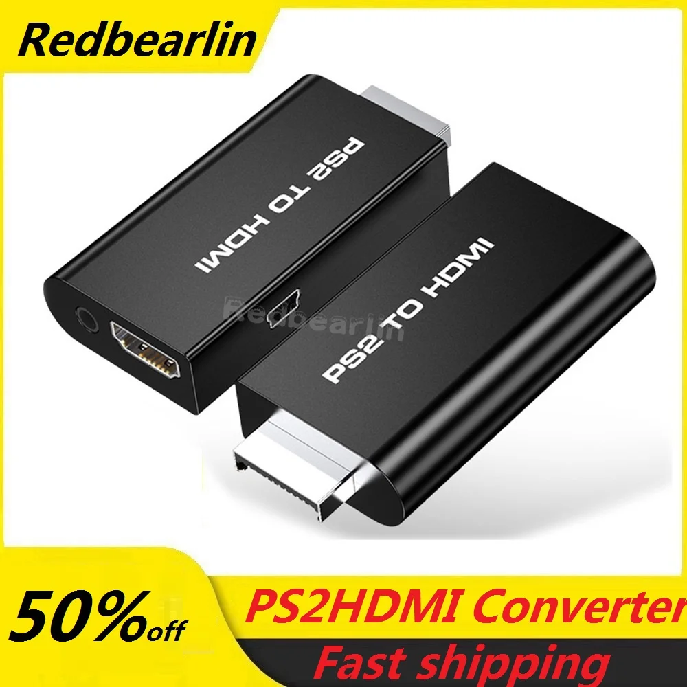 

10pcs For PS2 to HDMI-compatible Converter Adapter with 3.5mm Audio Output for HDTV Monitor Supports All PS2 Display Modes