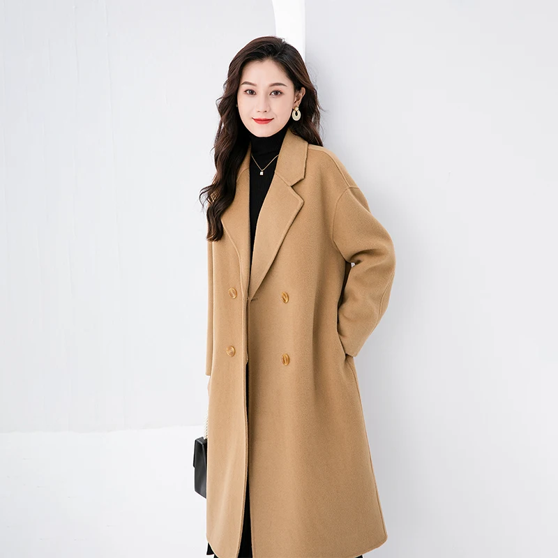 00 флисовая двубортная шерстяная куртка женская 2024 осень и зима новое теплое