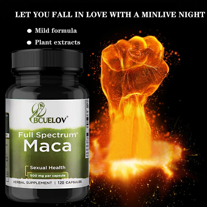 

Bcuelov Full Spectrum Maca 500mg Promotes Male Vitality, Hormonal Balance, Stamina, Relieves Fatigue, Improves Sperm Quality