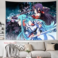 sword art online wall tapestry anime mural bedroom wall hanging background decoration tapestries fashion home room decor