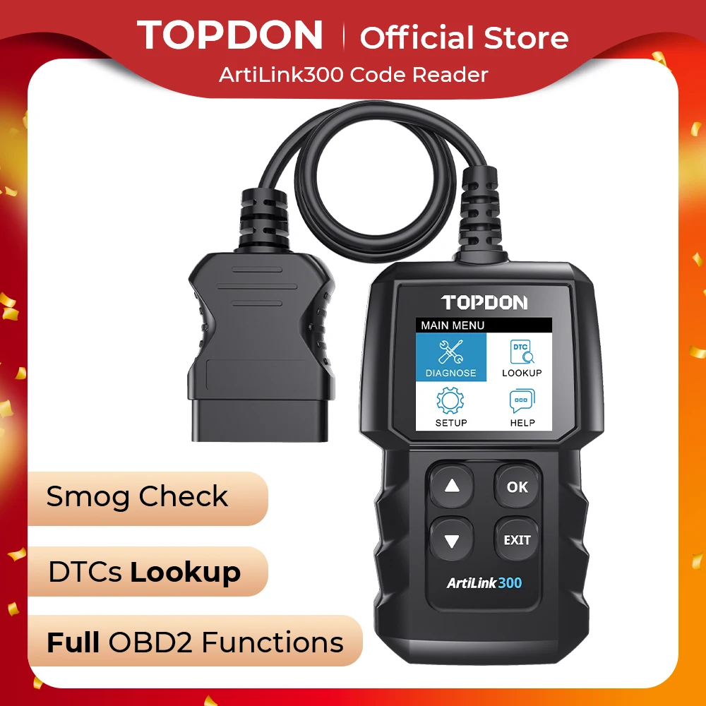 

TOPDON AL300 OBD2 сканер автомобильный считыватель кодов профессиональные автомобильные диагностические инструменты MIL тестер для курения инструмент для ремонта гаражных сканирования