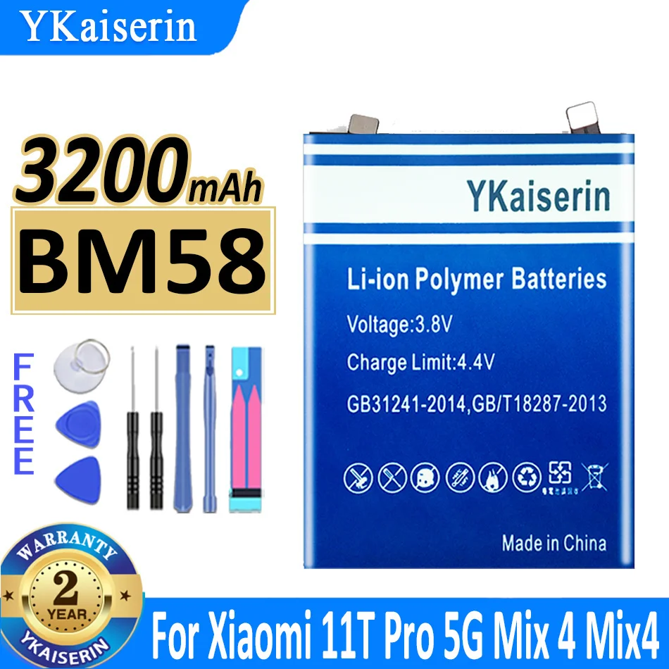 

Аккумулятор ykaisсеребрин BM58 на 3200 мАч для Xiaomi 11T Pro 11T Pro 5G Mix 4 Mix4 мобильный телефон