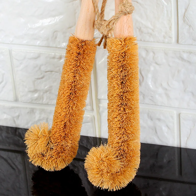 Ложки с длинной ручкой щетка 360 градусов изображением кокосовых пальм чашка для