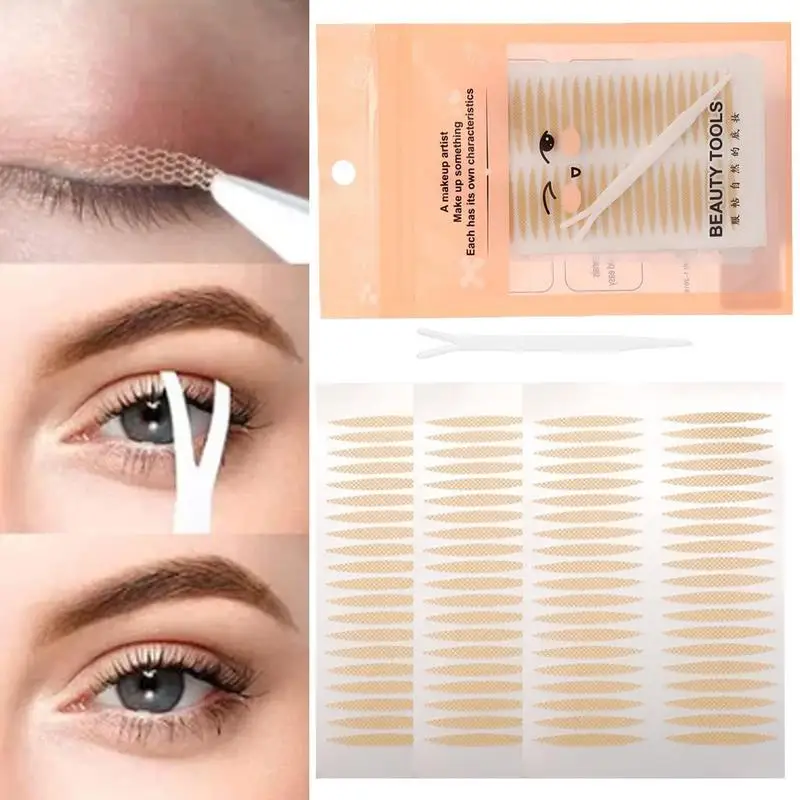 

Double Eyelid Tape 120pcs Invisible Double Eyelid Tape Lace Eyelid Lifter Strips Natural Fiber Waterproof Eye Lid Stickers For