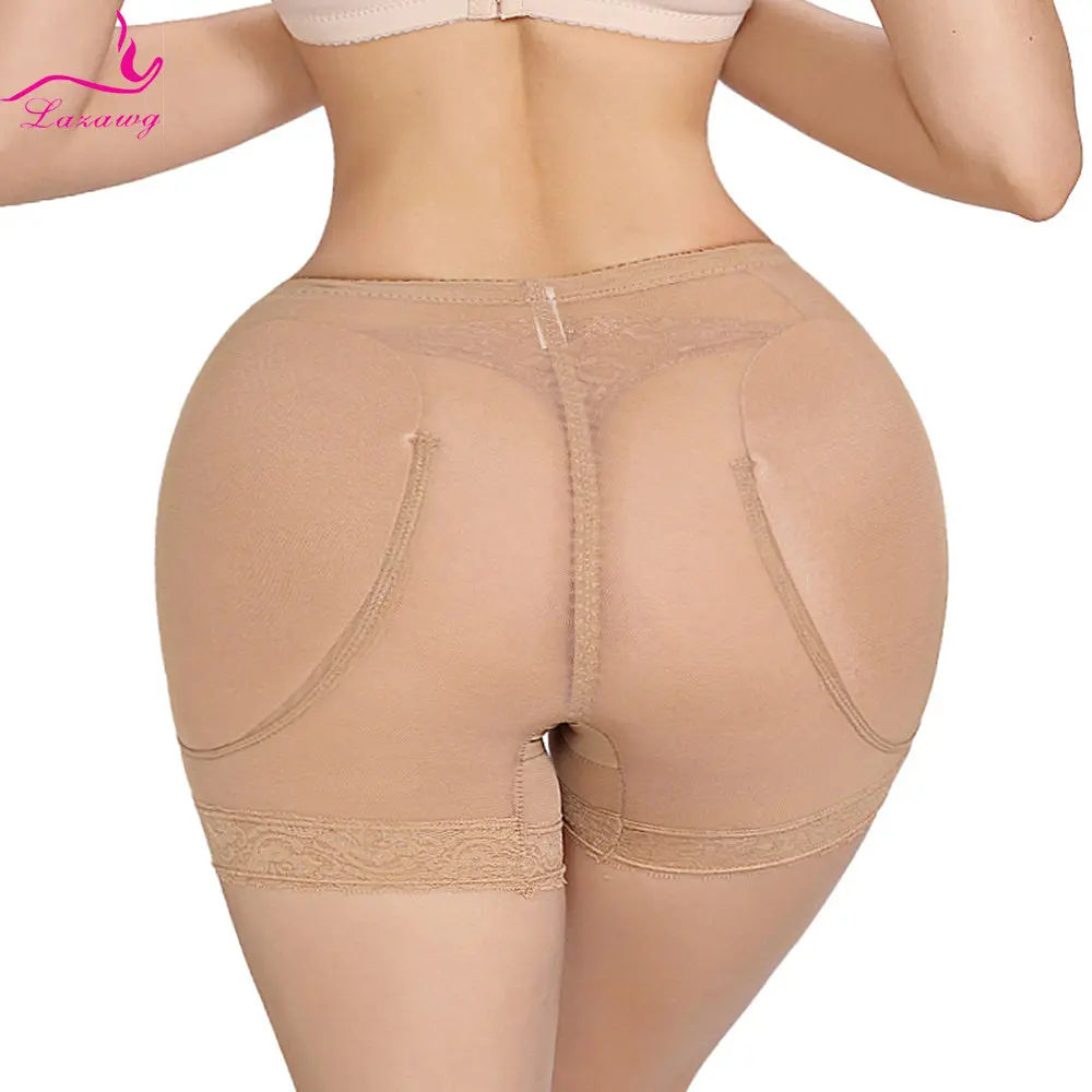 

LAZAWG Butt Lifter Panties for Women Mid Waist Padded Hip Enhancer Panty Fake Ass Push Up Shorts Tummy Control Body Shaper