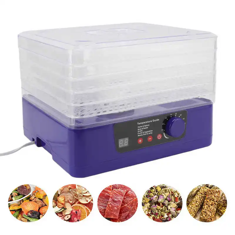 5 Tray Food Dehydrator Household Food Dryer Snacks Dryer for Jerky Fruits Vegetables Herbs Blue EU Plug 250V Kitchen Gadgets
