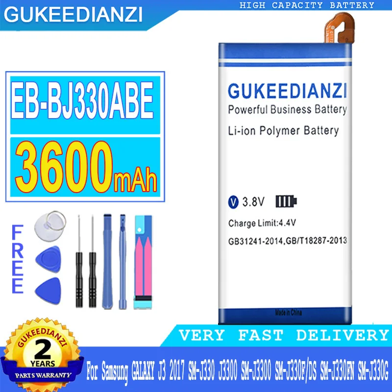 

GUKEEDIANZI EB-BJ330ABE 3600mAh Battery For Samsung Galaxy J3 2017 SM-J330 J3300 SM-J3300 SM-J330F J330FN J330G SM-J330L Battery