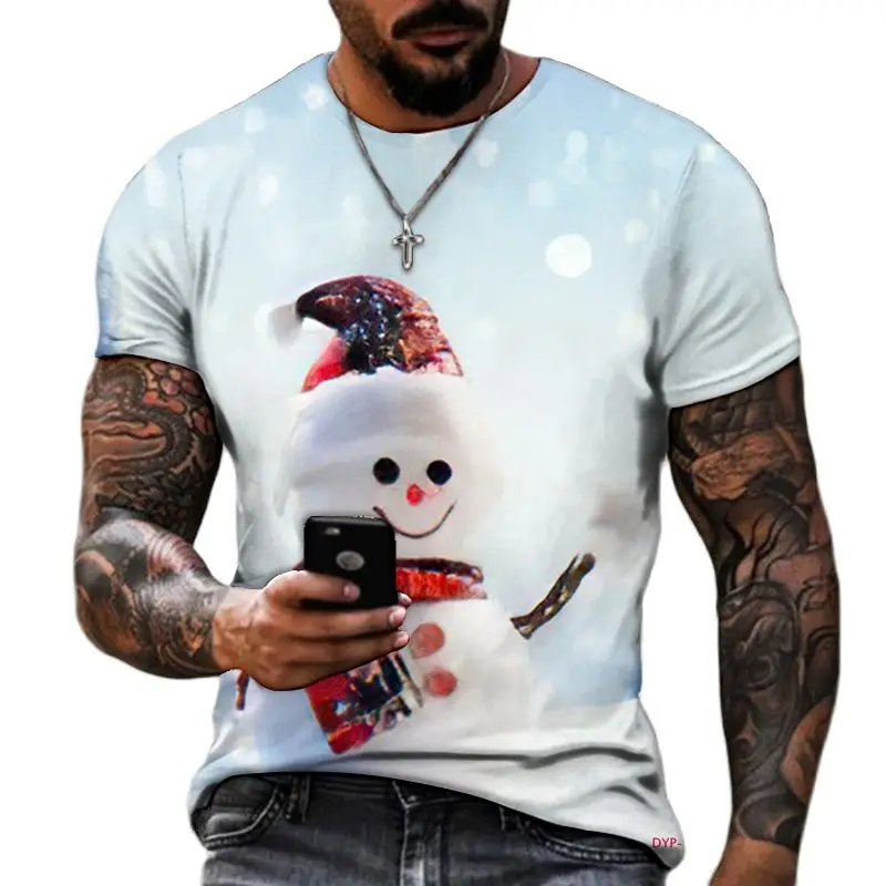 

New Christmas T Shirt For Men 3d Santa Printed Short Sleeve T Shirts Tops Xmas T Shirt Oversized Male Shirt Harajuku Clothes