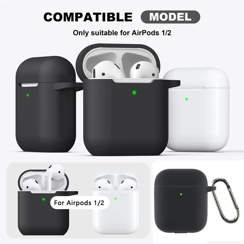 Фото Чехол для Airpods 1/2, силиконовый защитный чехол, Bluetooth, беспроводной чехол для наушников Apple Airpods2, чехол для Airpods2, аксессуары №3