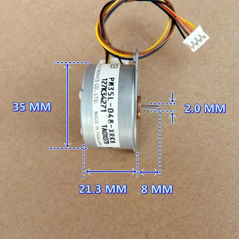 Круглый шаговый двигатель Micro NMB PM35L 35 мм 2-фазный 4-проводной с 8 зубьями 7 5 градусов