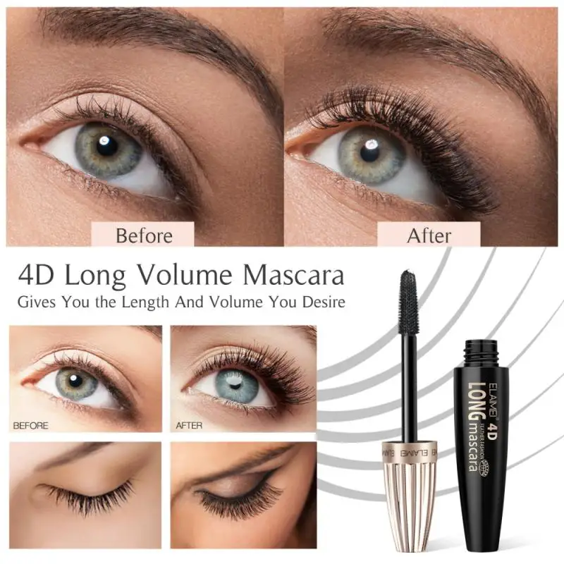 

4D Mascara Charming Eye Cosmetics Waterproof Long Lasting Anti-smudge Black Curling Natural Thick Eye Lash Mascara Makeup TSLM1