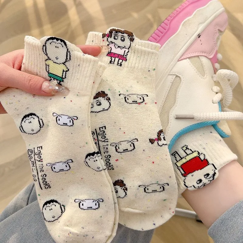 Милые носки Crayon Shin Chan в стиле аниме тонкие детские милые с трехмерным рисунком