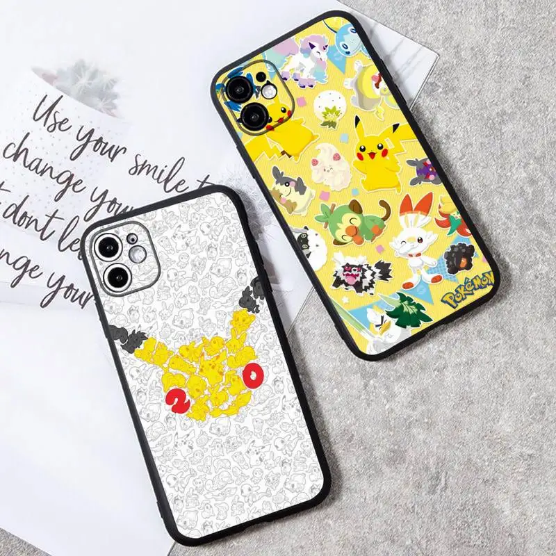 

Cute Cartoon Pokemon Pikachu Phone Case For iphone 14 Plus 13 12 Mini 11 Pro XS Max X XR Cover