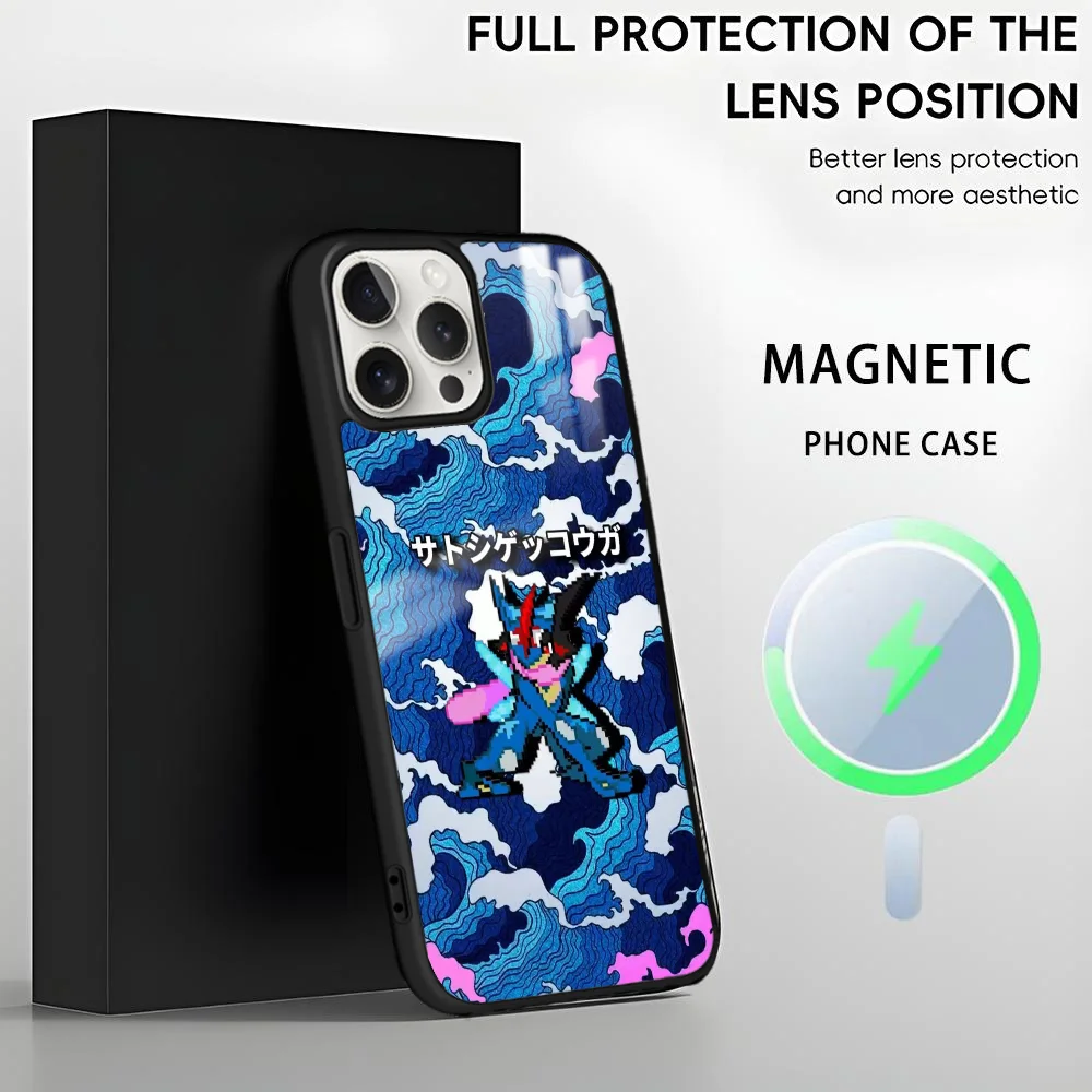 Чехол для телефона Ash Greninja Mewtwo iPhone 16 15 14 13 12 11 Pro Max Plus мини-магнитный чехол Magsafe с