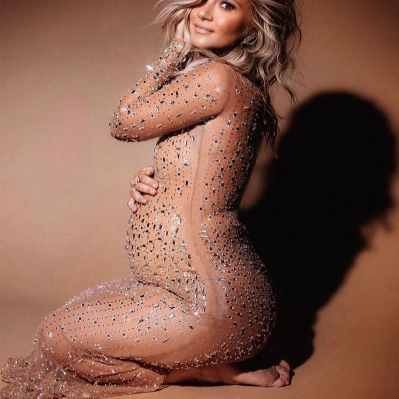 Блестящее Платье Для Беременных фотосессии Сверкающее детский душ