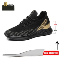 368cm men elevator shoes knit outdoor heightening shoes casual sneakers men height increased lift platform shoes man increased