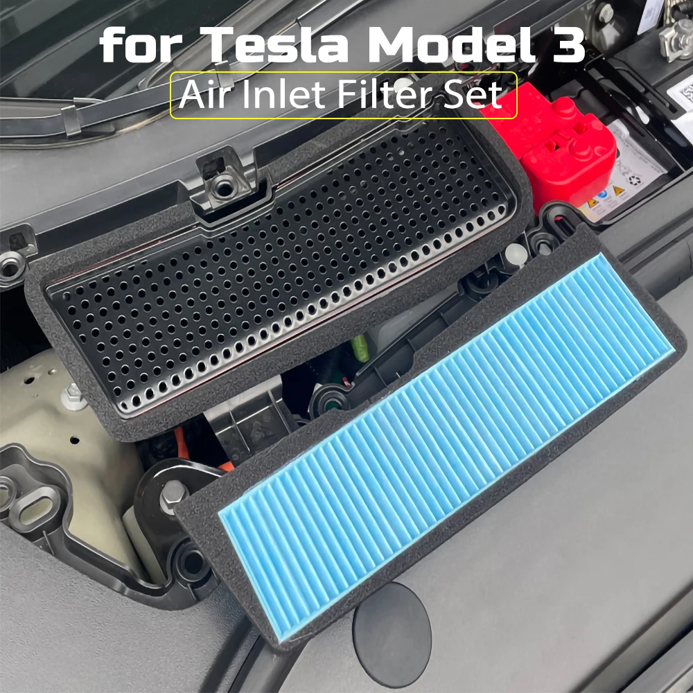 

Car Intake Air Filter Cover For Tesla Model 3 2021 2022 Melt Blown Fabric Inlet Cover Flow Vent Trim Dust Prevention Accessories