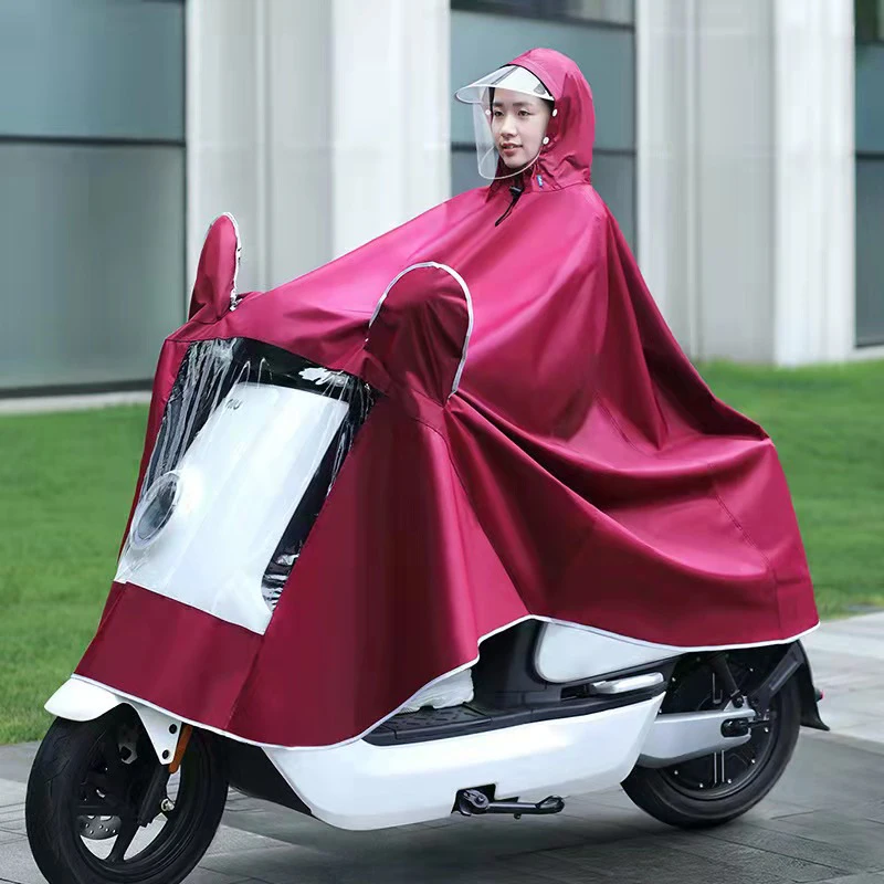 Motorcycle Raincoat Waterproof Hoodie Rain Cape Reusable Bike Coat Mobility Scooter Outdoor Poncho For Men Women