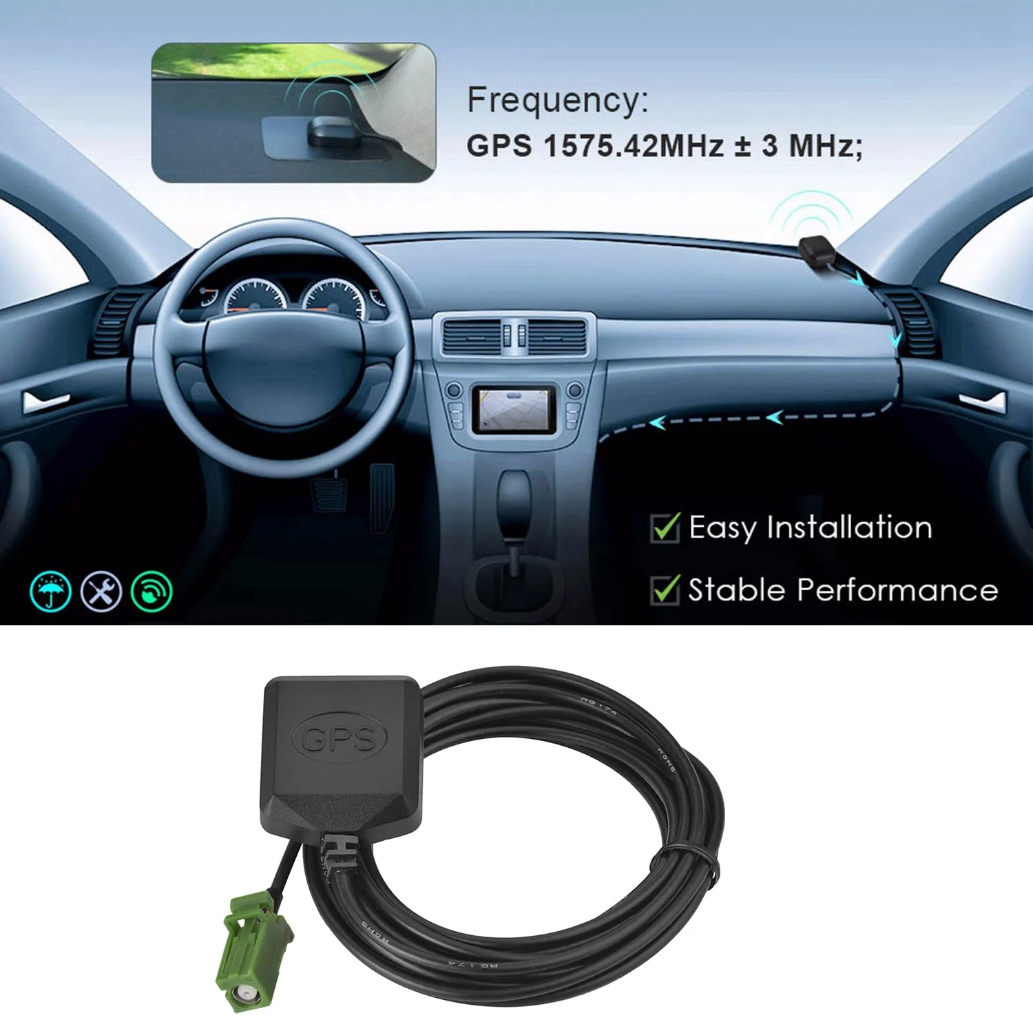 Активная навигационная Антенна GPS для Pioneer AVIC 5100 5200 5201 7200 W4400 W4500 W6400 W8400 W8500 W8600NEX