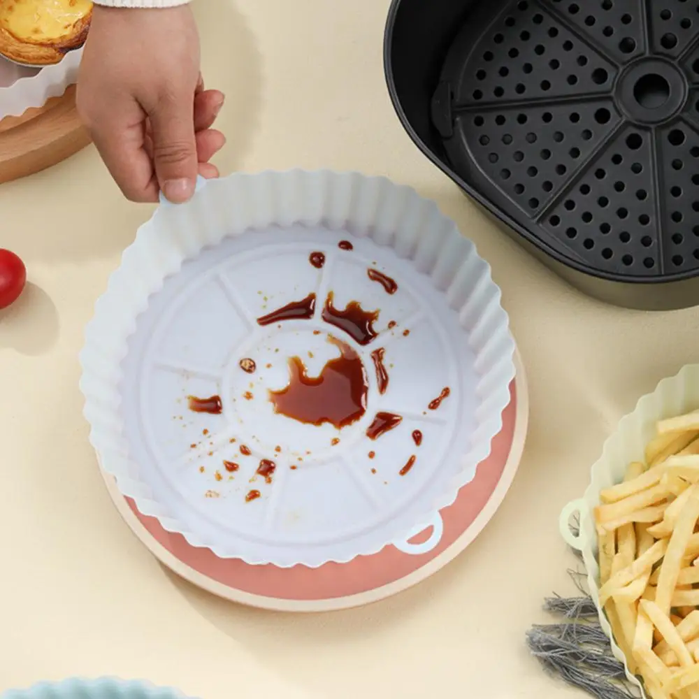 

Nonstick Pan Mat Easy To Clean Silicone Air Fryers Oven Baking Tray Air Fryer Pan Liner Accessories Pizza Fried Chicken Reusable