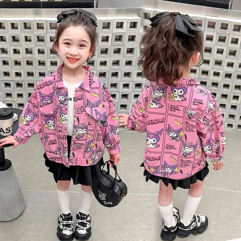 Милая куртка Kuromi Kawaii Sanrio повседневная одежда подарки для детей аниме пальто с