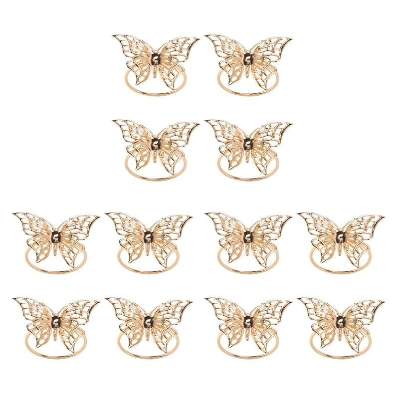 

Napkin Rings Set Of 12 Gold Butterfly Napkin Rings Napkin Holders For Wedding Banquet Dinner Decor