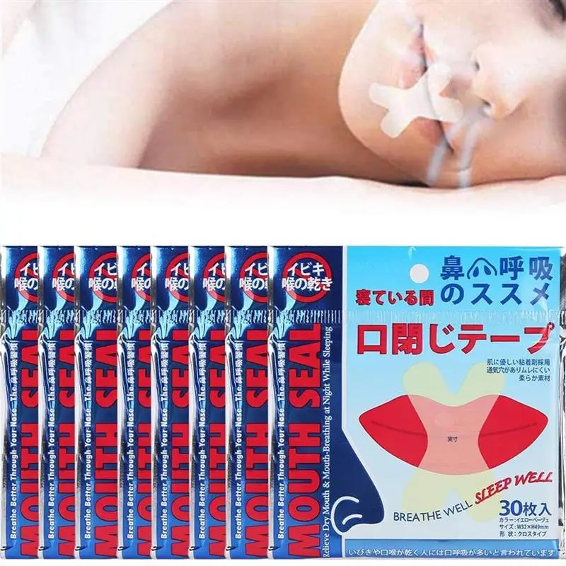 

240Pcs Sleeping Mouth Tape Anti Snore Pad Health Care Sleeping Nasal Sticker Better Breathing Nasal Strips Snoring Aid Device