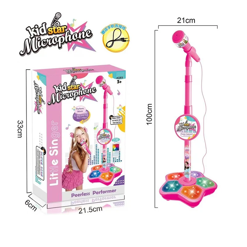 

New Children Karaoke Song Machine Microphone Stand & Lights Toy Brain-Training Toy For Children Educational Toys Birthday G