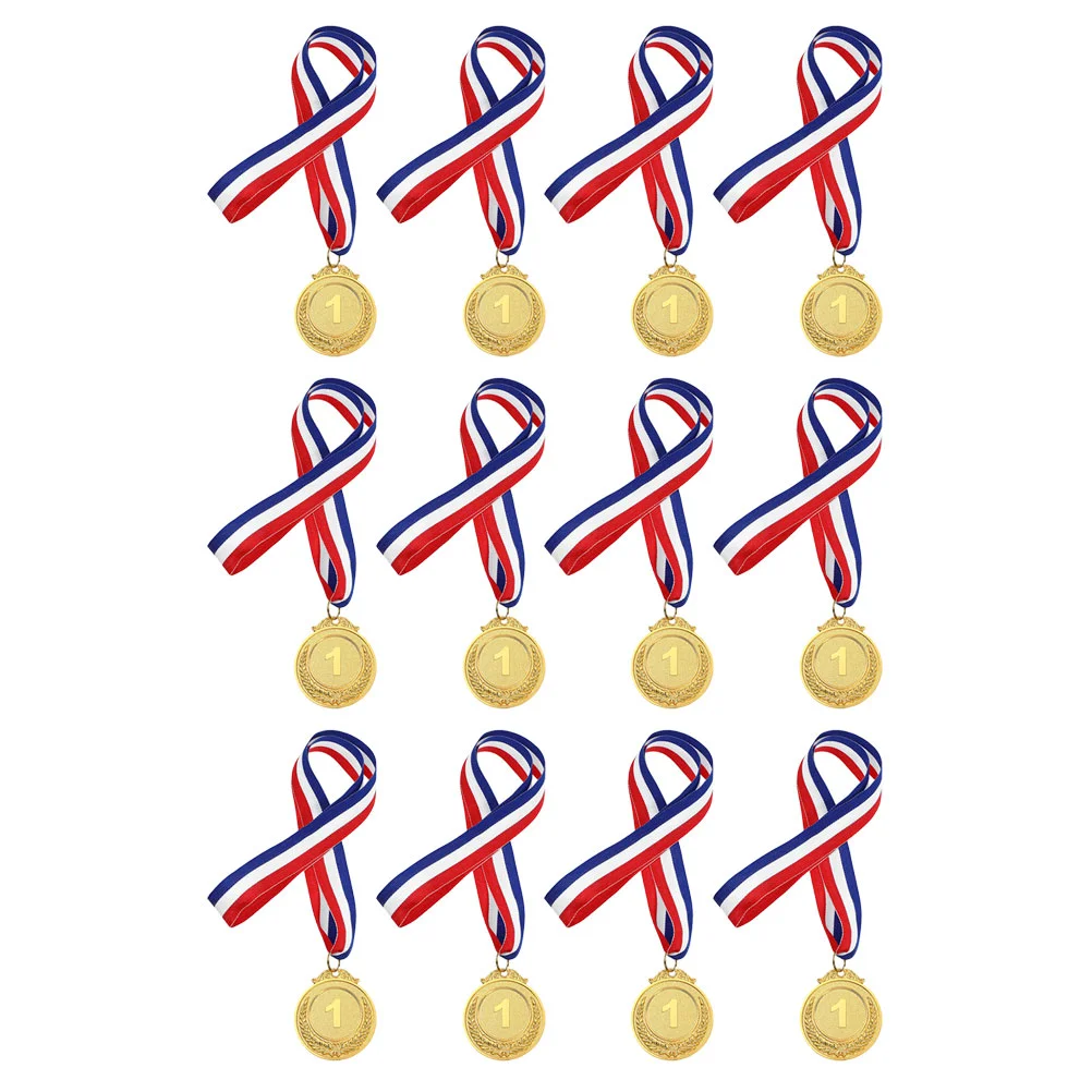 

12 Pcs Kid Prizes The Medal Toy Bronze Gold School Medals Award Kids Awards Child