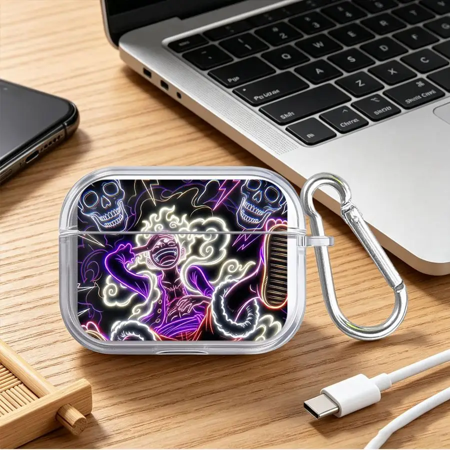 Прозрачные чехлы для наушников AirPods Pro 2, Pro3, 1, 4, 3 с аниме-дизайном One Piece (art.: 3920dbfa76561) - 3920dbfa76561