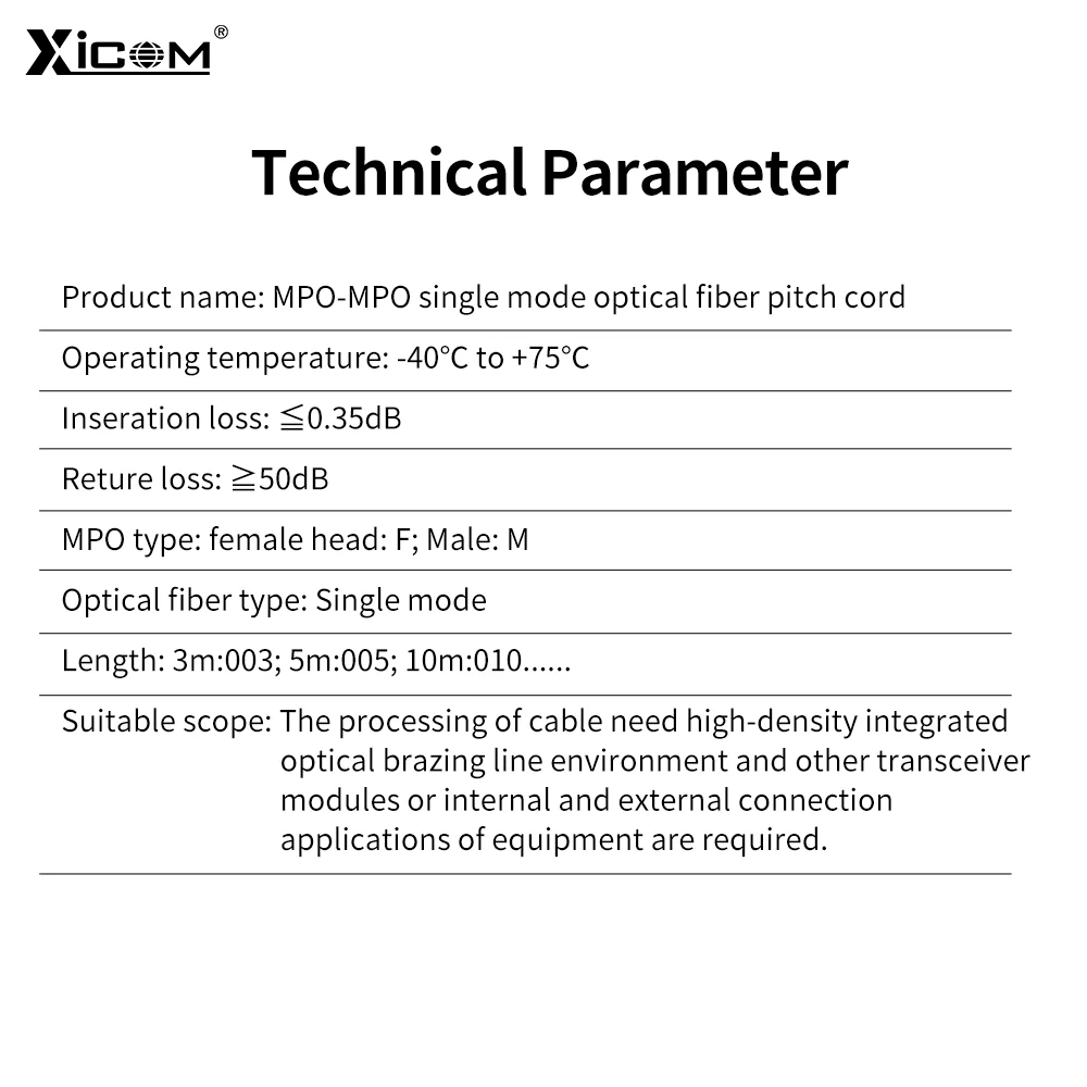 100G  MPO Connectors Single Mode Fiber Optic Patch Cord Female to Female LSZH Optical Cable Cords 24 Core APC Optical Cord