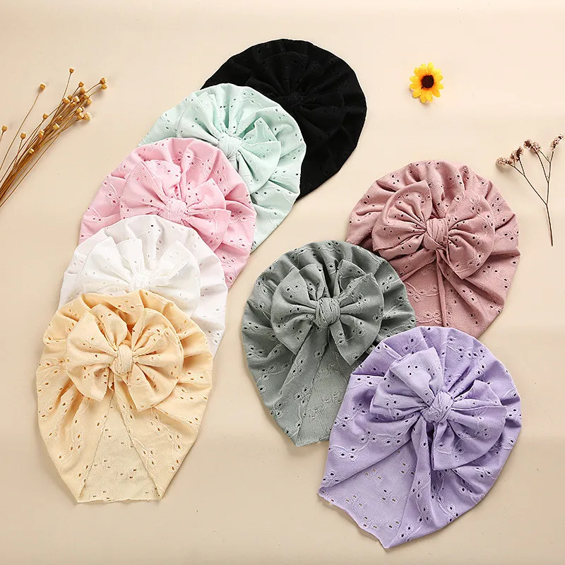 

Solid Ribbed Bunny Knot Turban Hats for Baby Boys Girls Beanies Striped Thin Elastic Caps Bonnet Newborn Toddler 0-4T Headwraps