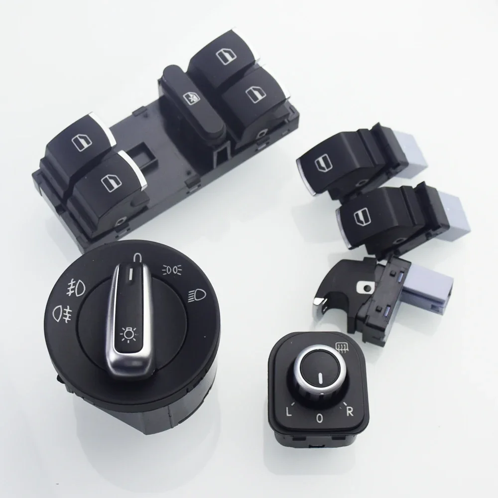 Фото OEM 5ND959857 Автомобильный хромированный европейский переключатель фар для VW Golf 5 6 GTI Mk5 Mk6 Jetta 5 6 Passat B6 Touran Tiguan SEAT ALHAMBRA №1