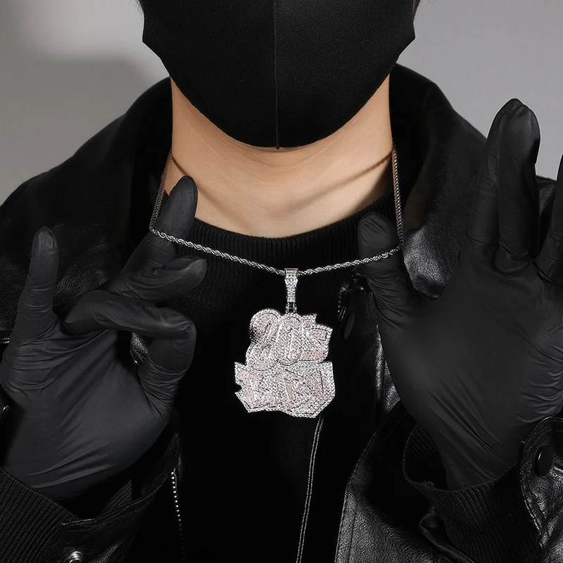 Хип-хоп 3A + CZ камень с покрытием Bling Iced Out 80-х годов детские подвески ожерелья для