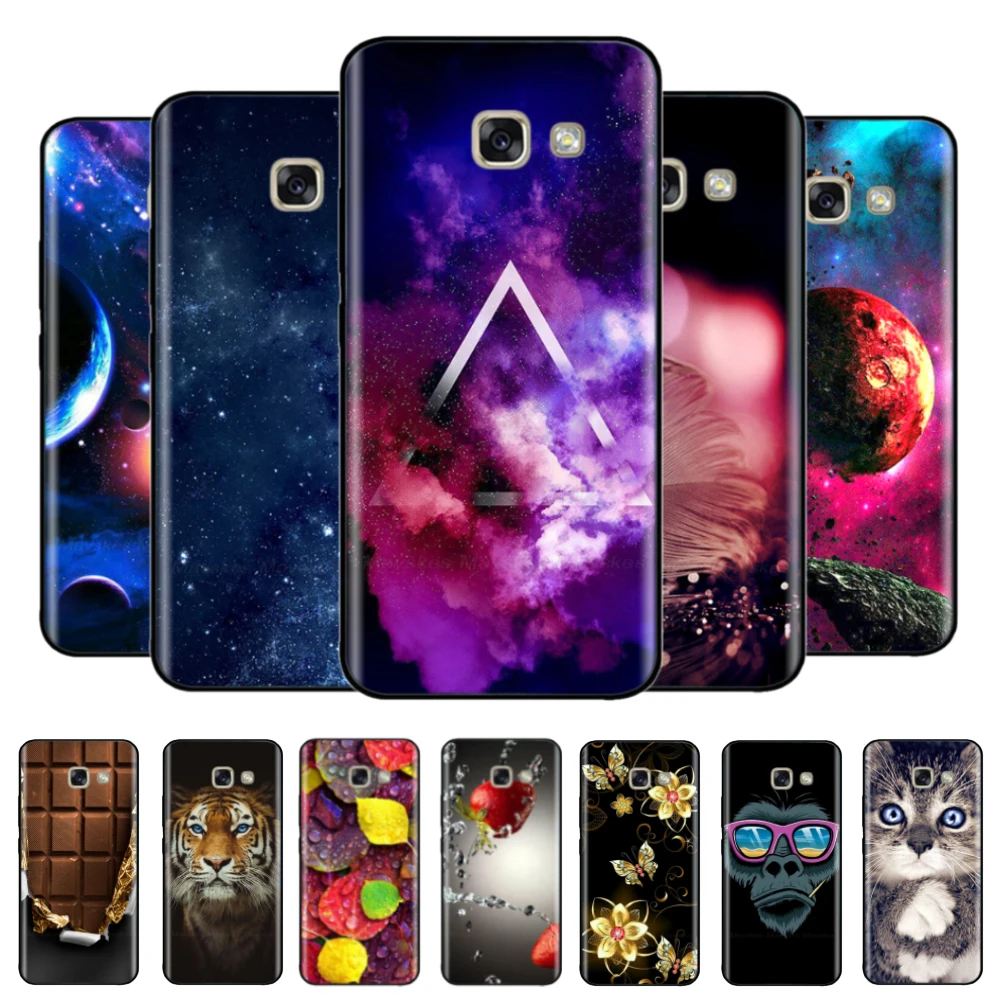 

For Samsung Galaxy A5 2017 Case Black Bumper Silicone TPU Soft Phone Cover For Fundas Samsung A5 2017 Case A520 Coque Cartoon