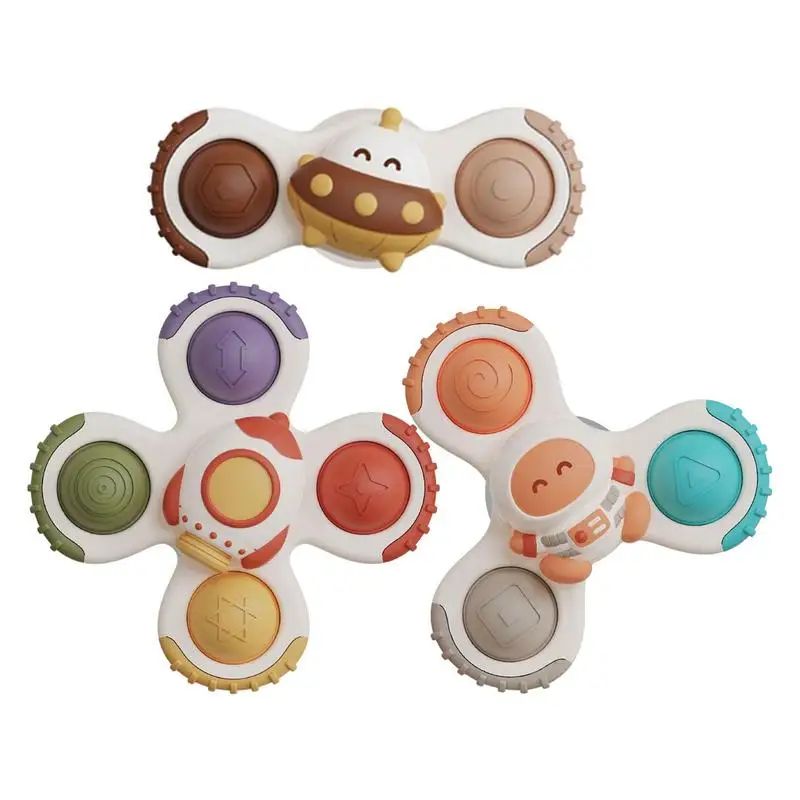 

Присоски, вращающаяся игрушка с верхом для малышей, Космический гироскоп для младенцев, снятие стресса, развивающие игрушки, вращающиеся погремушки на присоске, Наборы игрушек для ванной