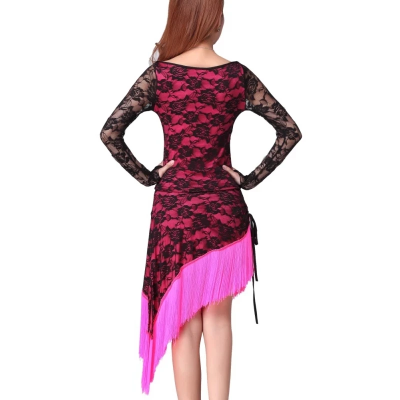 Женское кружевное платье для латиноамериканских танцев соблазнительный костюм